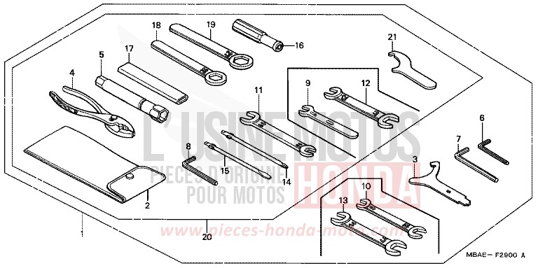 OUTILS de Shadow Aero REARL SEDONA RED (R223B) de 2001